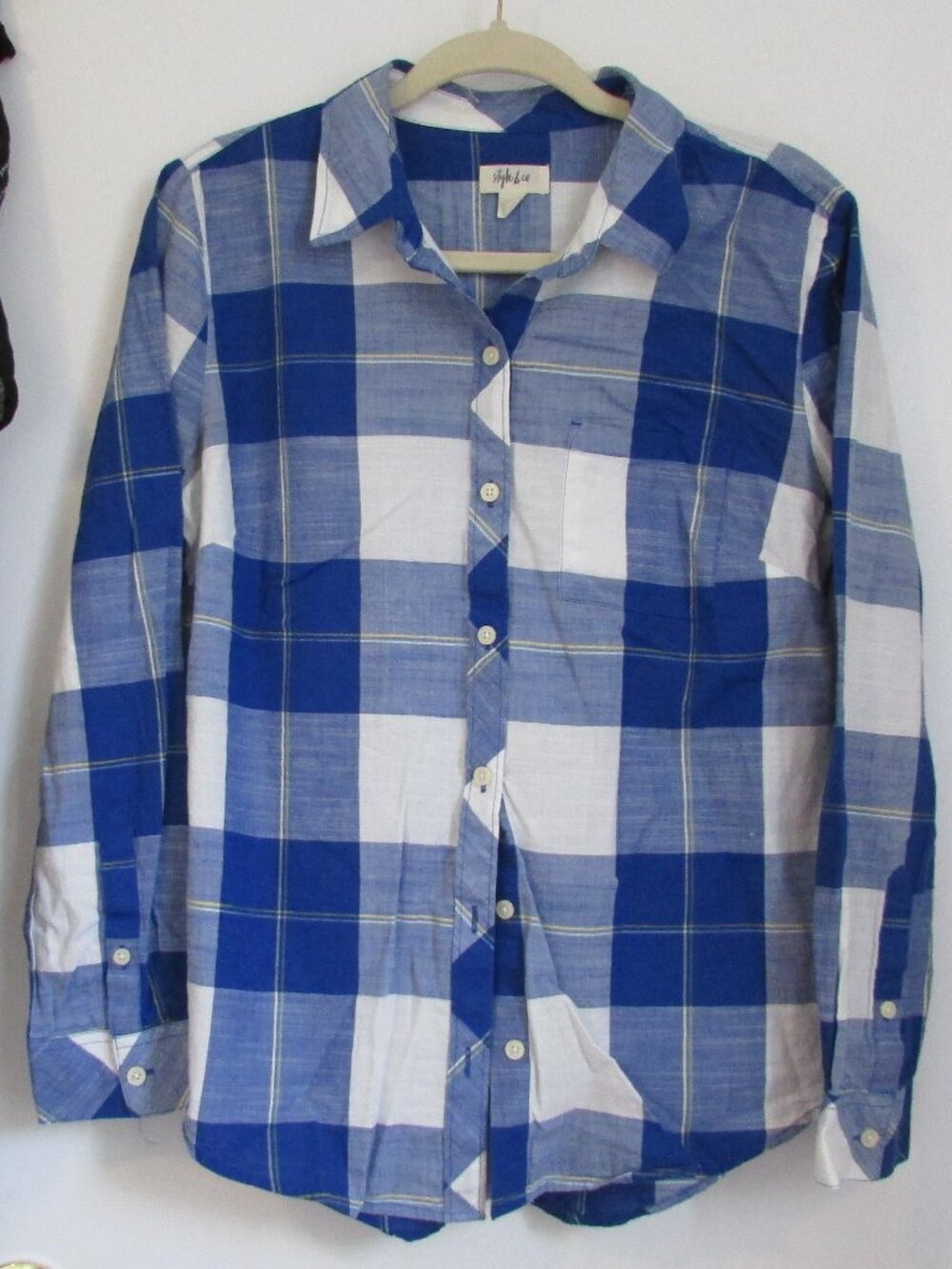 Style & Co. Blue Plaid Shirt